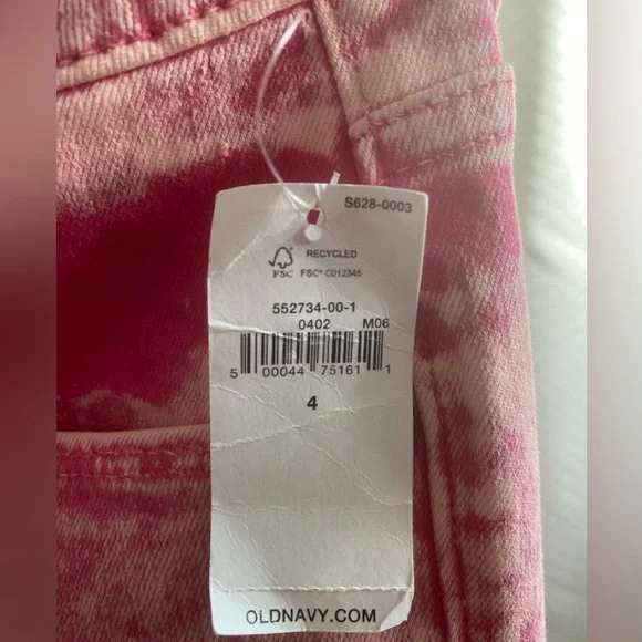 Old Navy Pink Acid Wash Rockstar Super Skinny Jeans - Picture 3 of 3